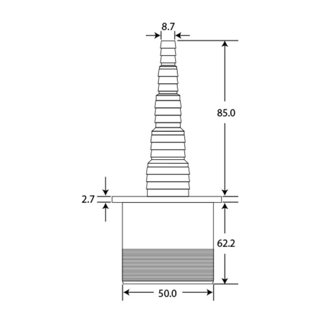 HAAS - Conector pentru furtun multiplu, Ø 8–26,5 mm, DN 50