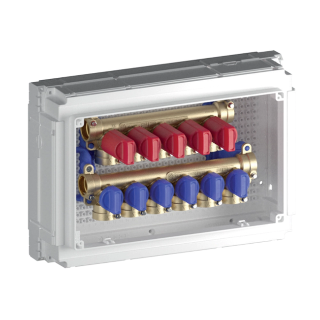 TECO K4.3 kit distribuitor cu 5/4 sau 6/5 ieșiri DN15 F13, cu robineți izolare FASTEC® DN10