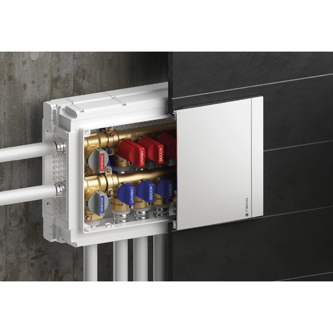 TECO K4.3 kit distribuitor cu 5/4 sau 6/5 ieșiri DN15 F13, cu robineți izolare FASTEC® DN10