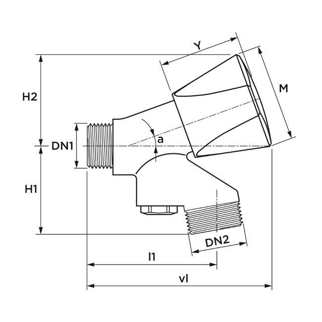 VSH - Robinet cu aerator Luxe Basic DA, G1/2"xG3/4", PN10, alamă cromată