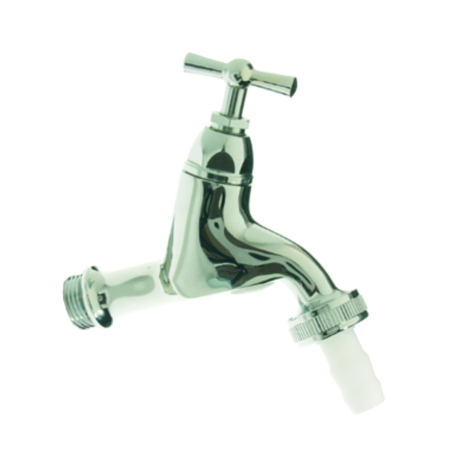 VSH - Robinet cu aerator NEN DA-EB, cu supapă de sens și racord furtun, G3/4"x1/2", PN10, alamă cromată