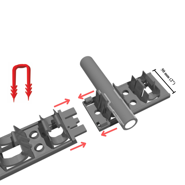 WINKLER TECHNIK – Șină pentru țeava de încălzire în pardoseală Ø12–22 mm OS122 (1 m)