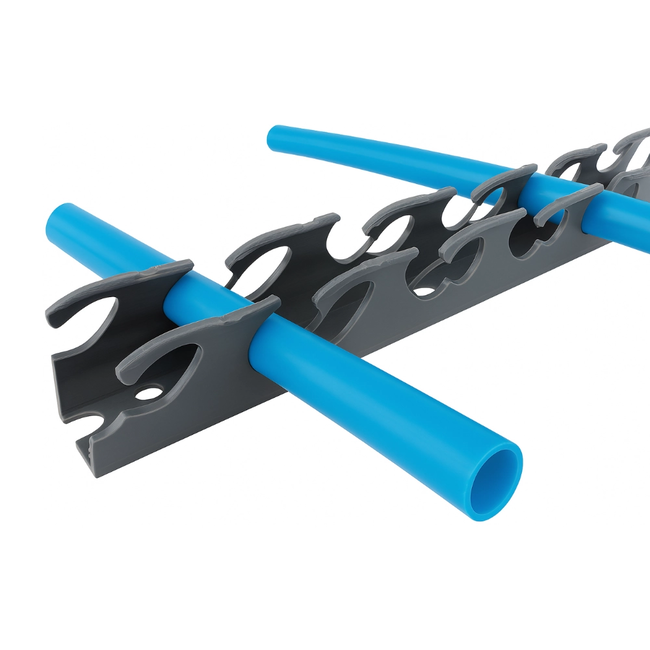 WINKLER TECHNIK – Șină pentru țeava de încălzire în pardoseală Ø14–17 mm cu bandă adezivă JetRail JR1417TK (2 m)