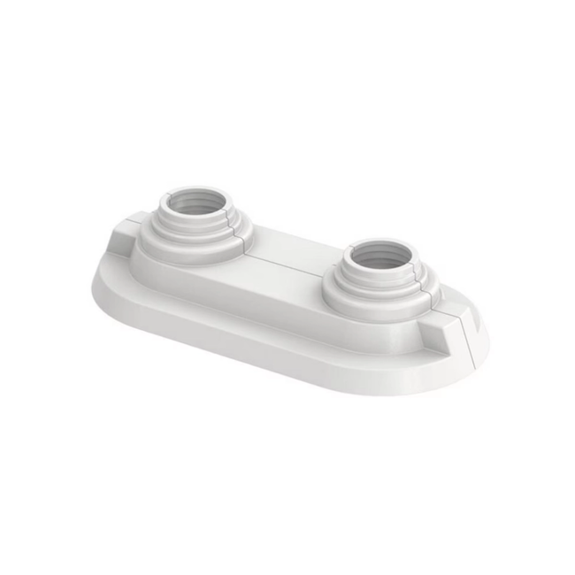 WINKLER TECHNIK – Rozetă dublă ajustabilă pentru două țevi, cu decupaj inelar și distanță 50 mm (50 buc)