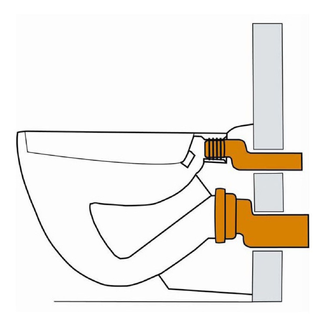 HAAS - Set de racordare PE pentru vas WC suspendat, etajat, cu garnitură, sudabil, DN 110/110, 180 mm