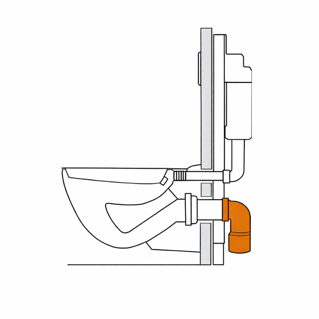 HAAS - Cot de racordare PE perete-perete 90°, reglabil în 3 direcții, cu protecție de șantier, DN 90/90
