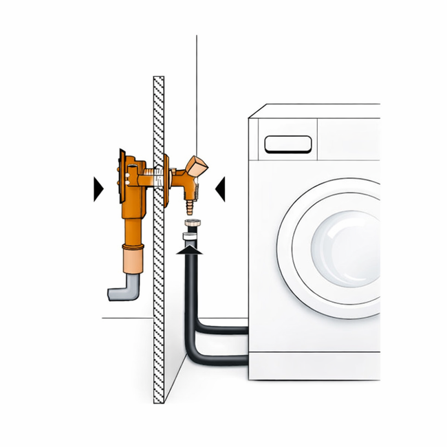 HAAS - Sifon încastrat OHA 4060 DN 40/50 pentru mașină de spălat, montaj orizontal