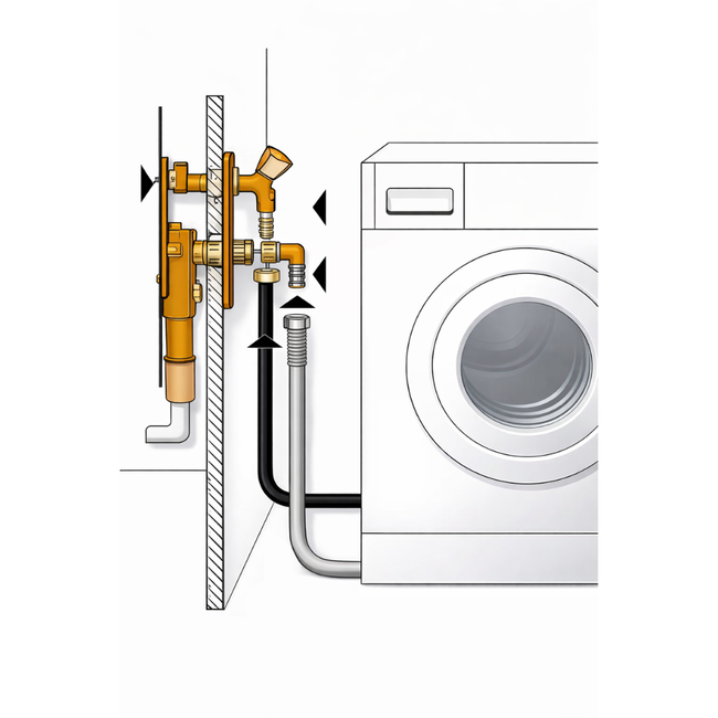 HAAS - Sifon încastrat OHA 4070 DN 40/50 pentru mașină de spălat, montaj vertical