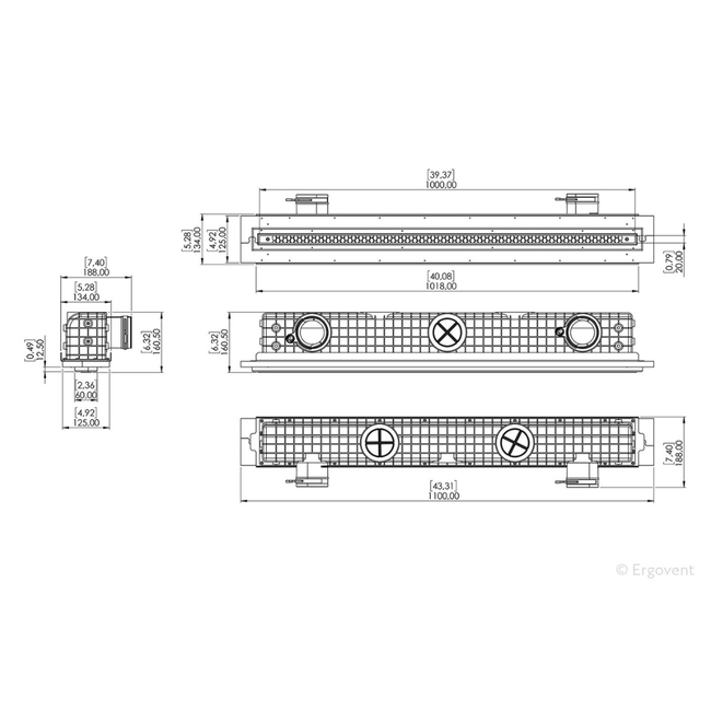 Anemostat - ERGOVENT LINEO PRO SINGLE cu 1 fantă