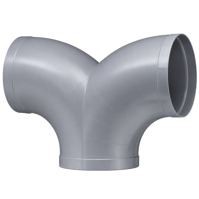 BECK - Ramificație Y egală de ventilație la 90° din PPs DN200