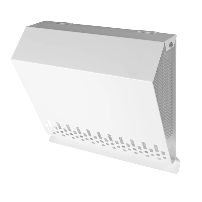 Grilă exterioară admisie aer, metalică, cu plasă de protecție și picurător Ø125–Ø200