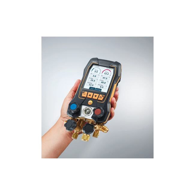 testo 558s Set Vacuum Smart cu furtunuri - Manifold digital inteligent cu sonde de temperatură și vacuum wireless și set de încărcare cu 4 furtunuri