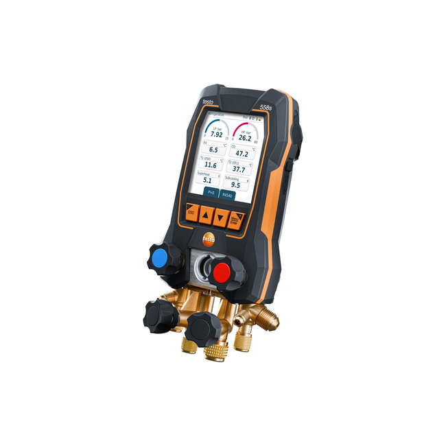 testo 558s Set Vacuum Smart cu furtunuri - Manifold digital inteligent cu sonde de temperatură și vacuum wireless și set de încărcare cu 4 furtunuri